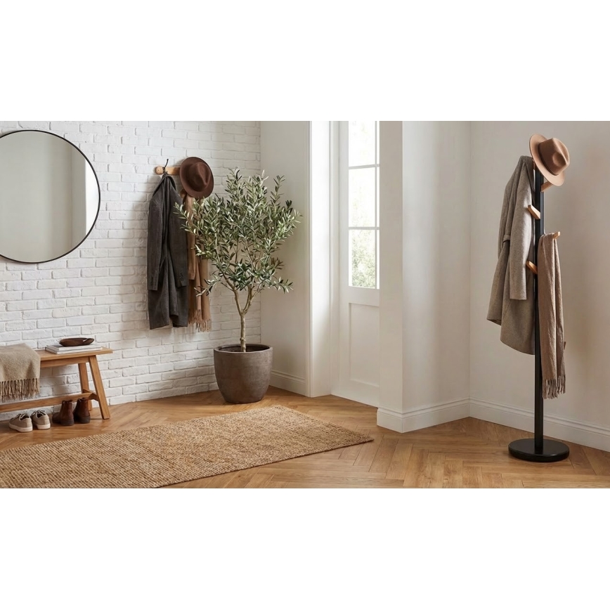Samostojeća vješalica 177x28 cm DOMUS crna/bež