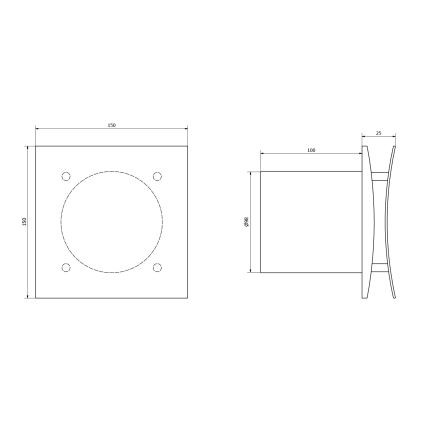 Sapho - Aksijalni ventilator EIRA 15W/230V bijela