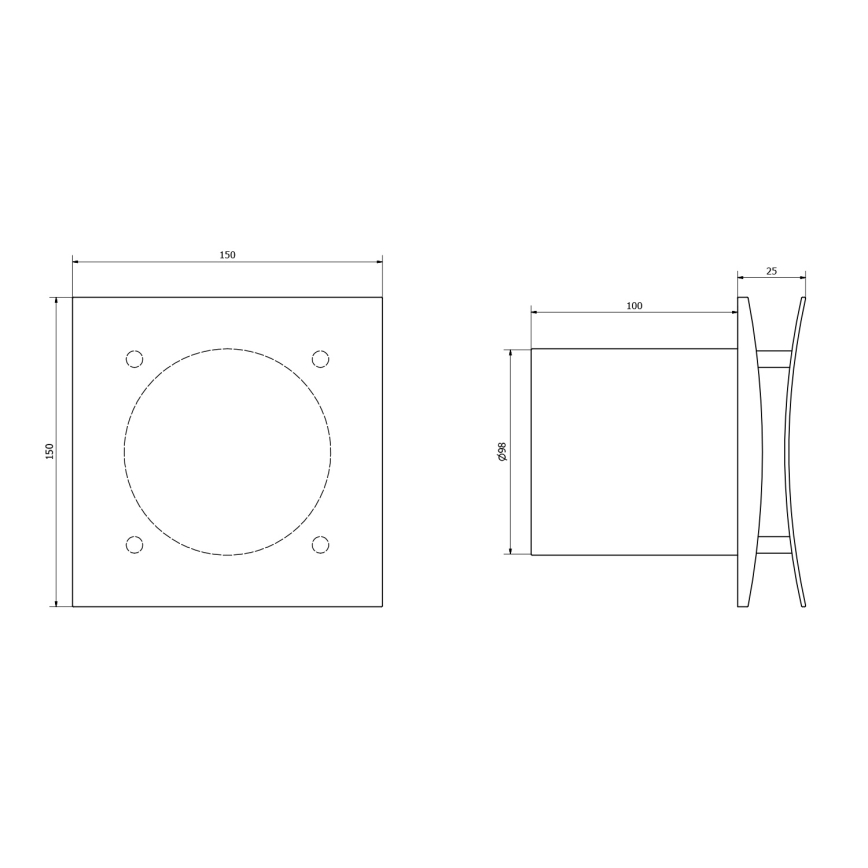 Sapho - Aksijalni ventilator EIRA 15W/230V bijela