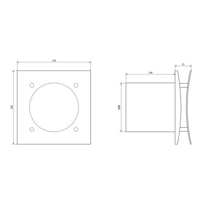 Sapho - aksijalni ventilator s tajmerom EIRA 15W/230V bijeli