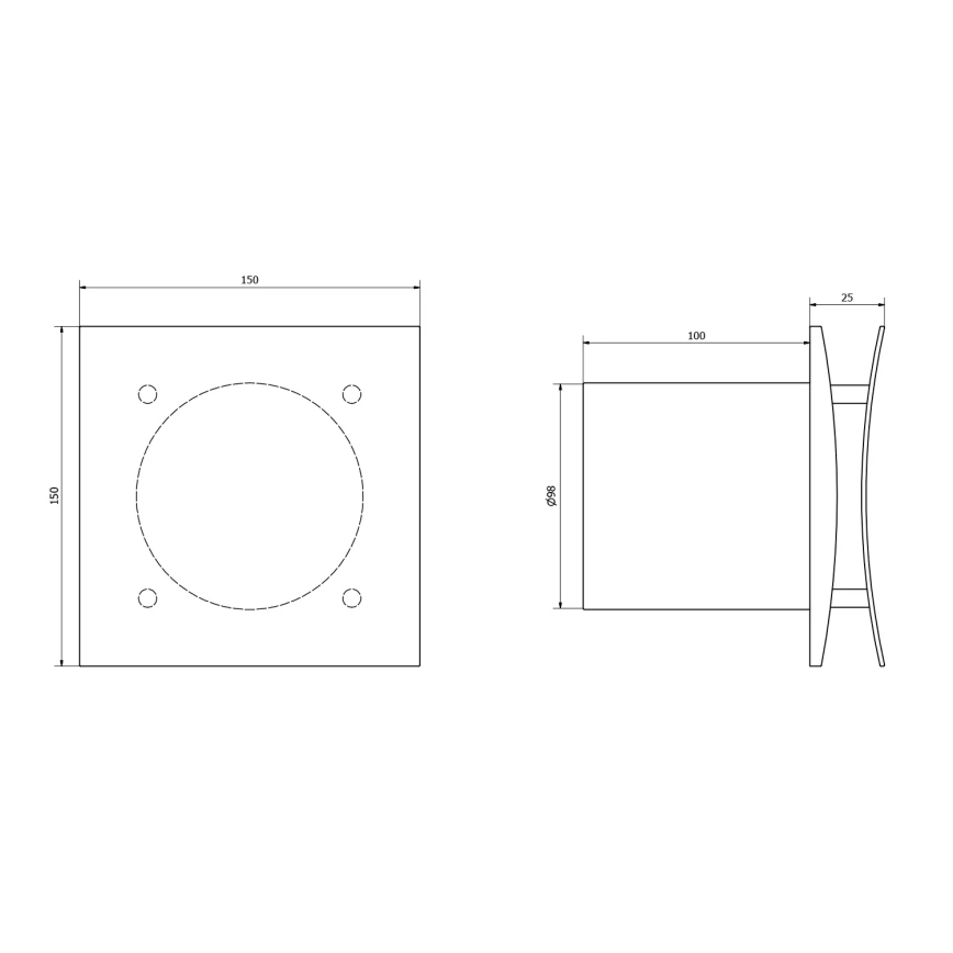 Sapho - aksijalni ventilator s tajmerom EIRA 15W/230V bijeli