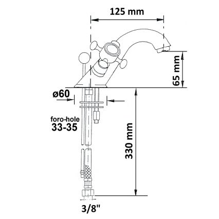 Sapho - ANTEA zlatna miješalica za umivaonik s klik-klak odtokom