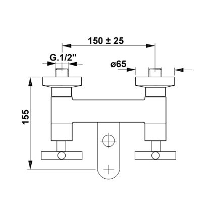 Sapho - Baterija za kadu AXIA, sjajni krom