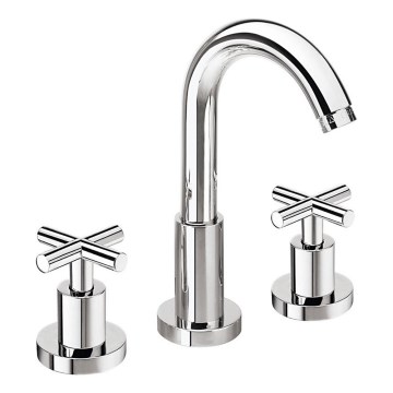Sapho - Baterija za umivaonik 3-otvorna AXIA RETRO 23,8 cm sjajni krom