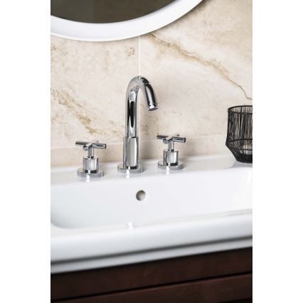 Sapho - Baterija za umivaonik 3-otvorna AXIA RETRO 23,8 cm sjajni krom