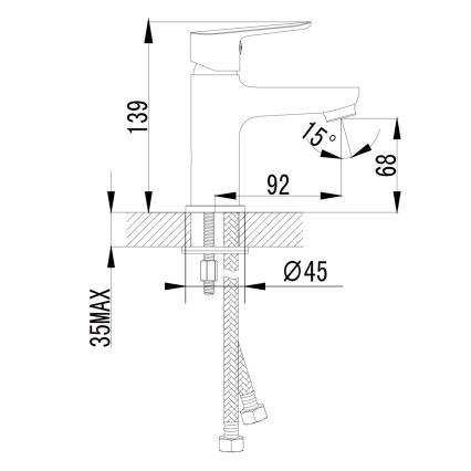 Sapho - Baterija za umivaonik SMALL 13,9 cm sjajni krom