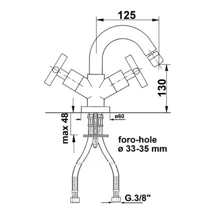 Sapho - Bide miješalica AXIA sjajni krom