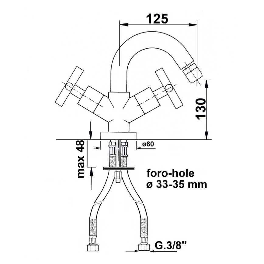 Sapho - Bide miješalica AXIA sjajni krom