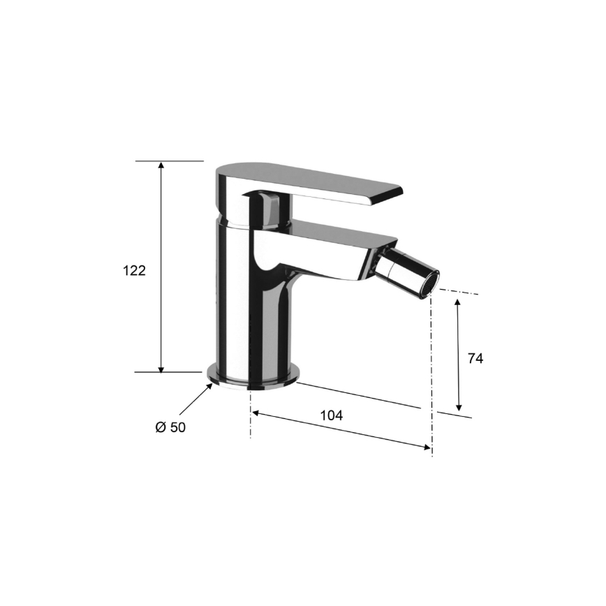 Sapho - Bide miješalica KAI 12 cm sjajni krom