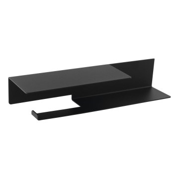 Sapho - Držač toaletnog papira s policom 9,5 x 35 cm, mat crne boje