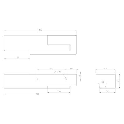 Sapho - Držač toaletnog papira s policom 9,5 x 35 cm, mat crne boje