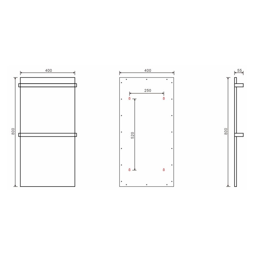 Sapho - Električni grijač ručnika ELMIS 120W 80x40 cm mat bijela