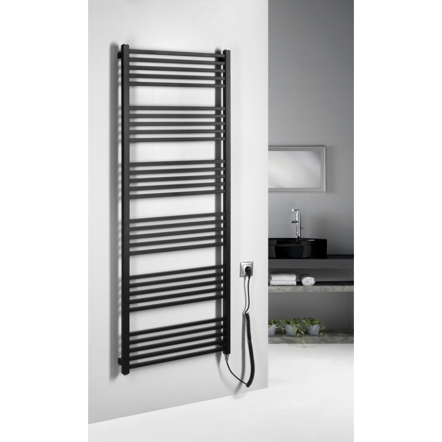 Sapho - Električni sušač ručnika METRO-E 800W 162x60 cm mat crne boje