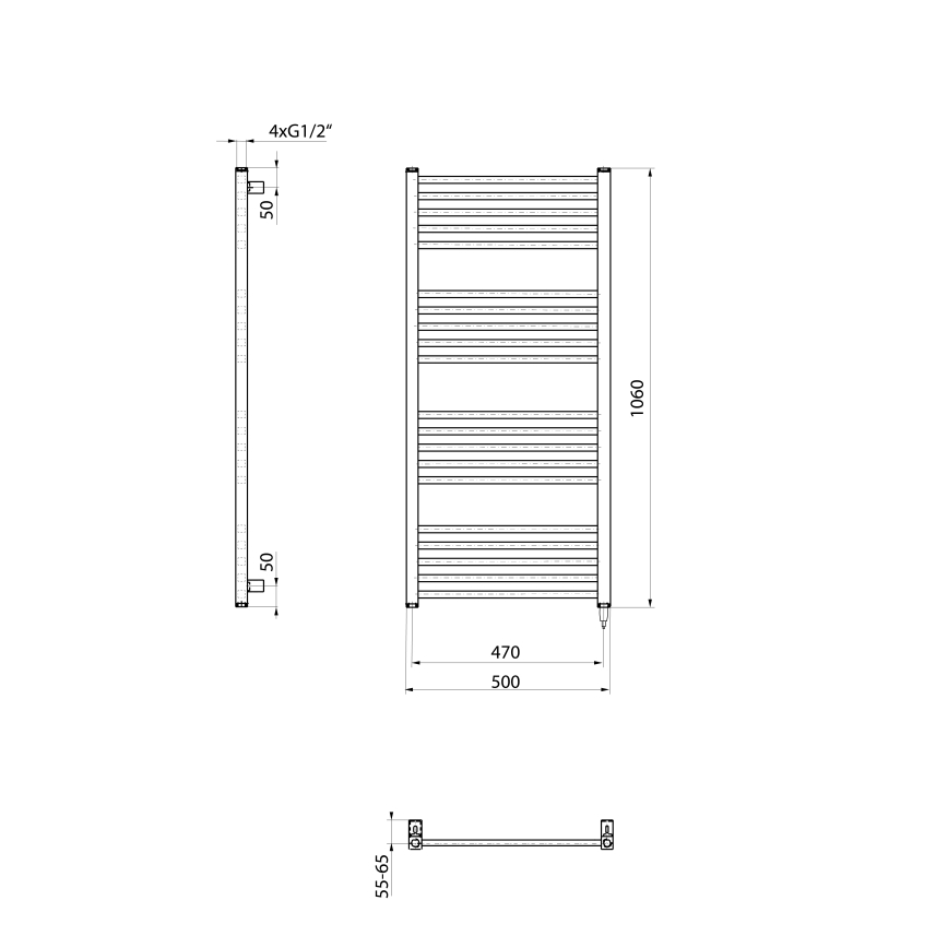 Sapho - Električni sušač za ručnike METRO-E 400W 106x50 cm bijeli