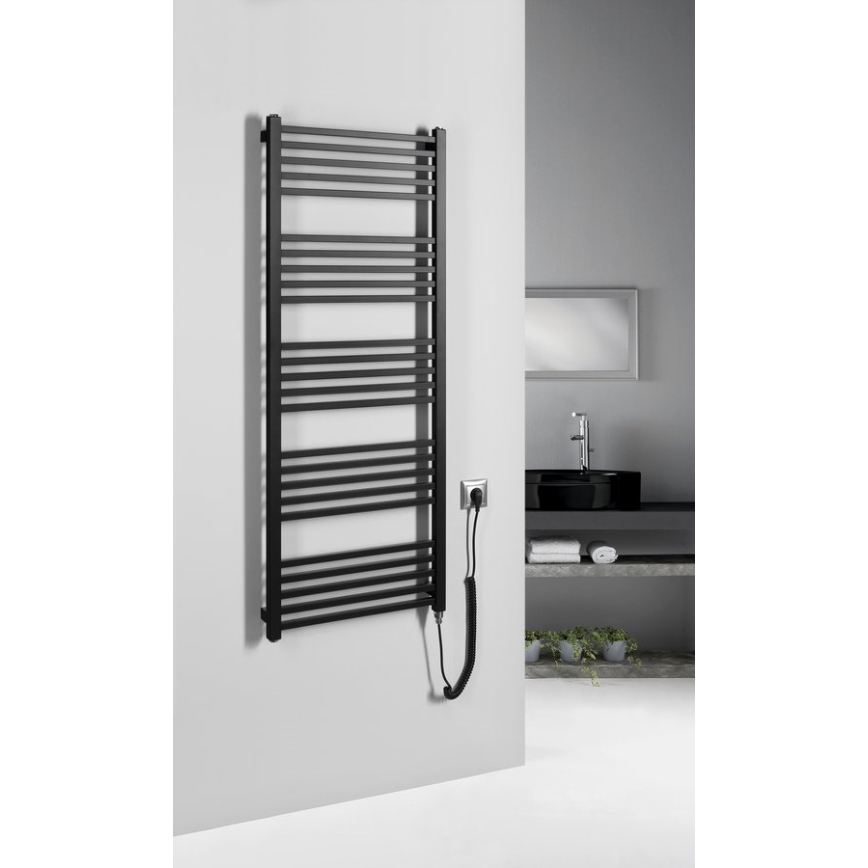 Sapho - Električni sušač za ručnike METRO-E 500W 134x50 cm mat crne boje