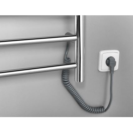 Sapho - Električni sušilo za ručnike REDONDO 130W/230V 150 cm sjajni krom desni okrugli