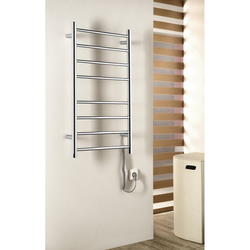 Sapho - Električni sušilo za ručnike REDONDO 75W/230V 90 cm sjajni krom desni okrugli