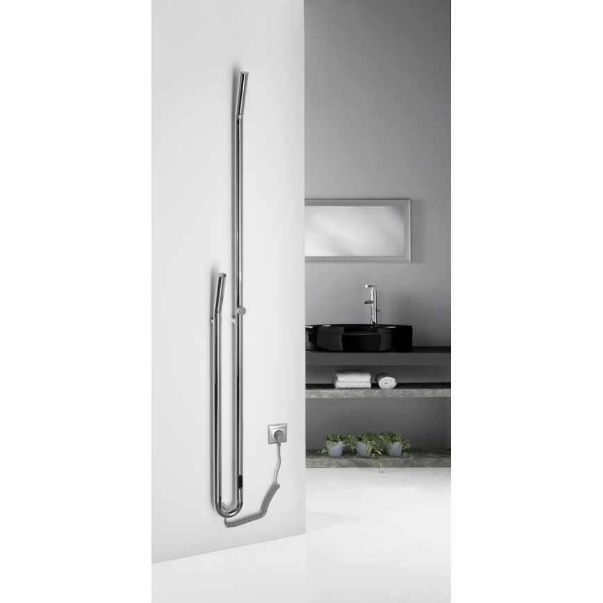 Sapho - Električni sušilac za ručnike s tajmerom DUOPASSO 45W 170x12 cm sjajni krom