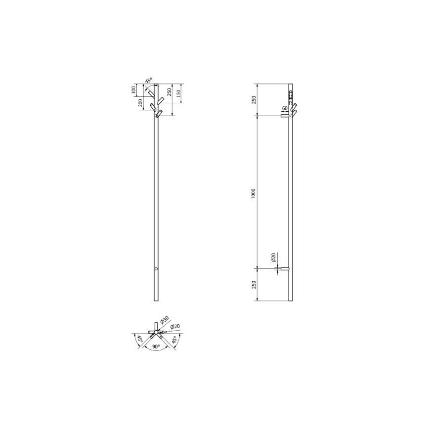 Sapho - Električno sušilo za ručnike PASADOR 30W/230V 150 cm mat crna