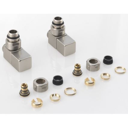 Sapho - Komplet priključaka za kutne ventile CUBE, 2 kom, brušeni nehrđajući čelik