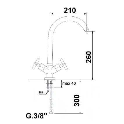 Sapho - Kuhinjska miješalica AXIA, sjajni krom