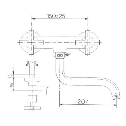 Sapho - Kuhinjska miješalica AXIA sjajni krom