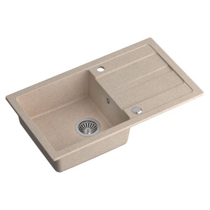 Sapho - Kuhinjski sudoper 77x44 cm granit/bež