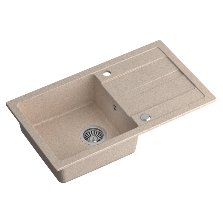 Sapho - Kuhinjski sudoper 77x44 cm granit/bež