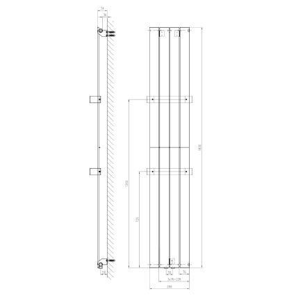 Sapho - Kupaonski radijator COLONNA 180x29 cm crni