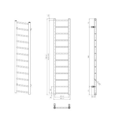 Sapho - Kupaonski radijator DINA 278W 30x138 cm bijela