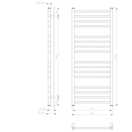 Sapho - Kupaonski radijator METRO 386W 50x120 cm bijela