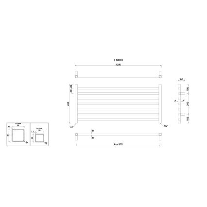 Sapho - Kupaonski radijator METRO 45x100 cm sjajni krom