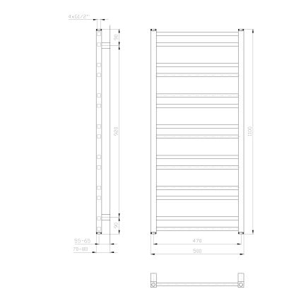 Sapho - Kupaonski radijator METRO DOS 110x50 cm mat bijele boje
