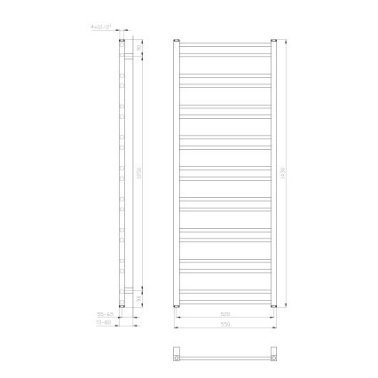 Sapho - Kupaonski radijator METRO DOS 143x55 cm mat bijele boje