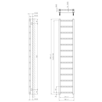 Sapho - Kupaonski radijator METRO LIGHT 150x30 cm sjajni krom