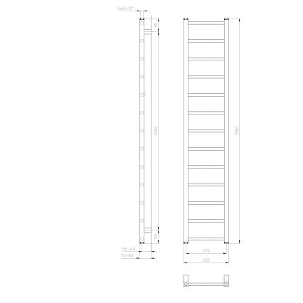 Sapho - Kupaonski radijator METRO LIGHT 276W 30x150 cm bijela
