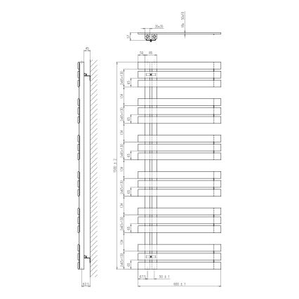 Sapho - Kupaonski radijator SILVANA 680W/230V 60x150 cm bijela