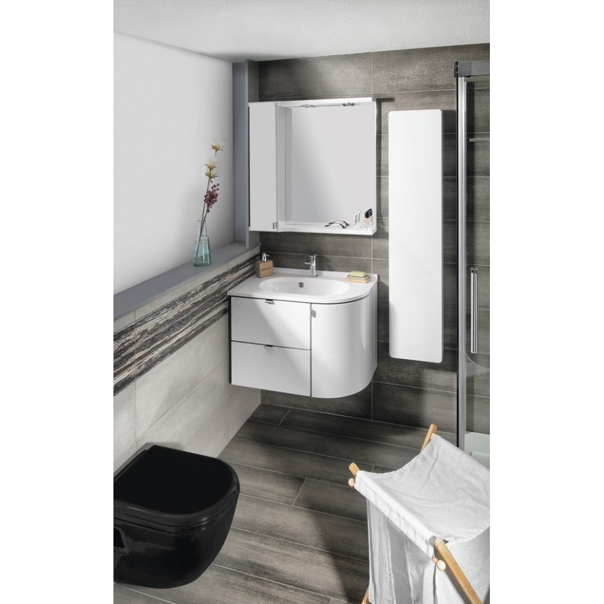 Sapho - Kutni ugradni umivaonik PULSE 75x43 cm mramor/bijela