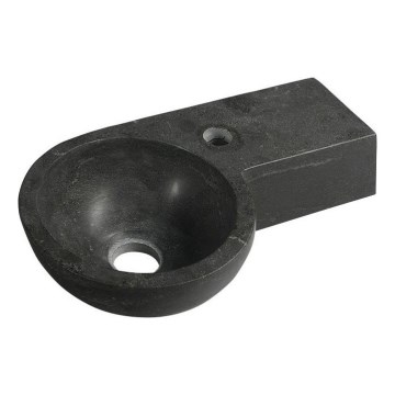 Sapho - Kutni viseći umivaonik BLOK 40x23 cm desni/antracit