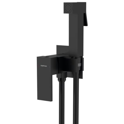 Sapho - Miješalica za bide s tušem za podžbuknu instalaciju CUBEMIX uglasta/mat crna