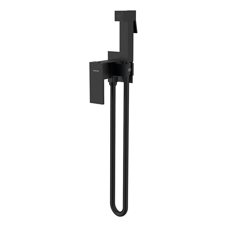Sapho - Miješalica za bide s tušem za podžbuknu instalaciju CUBEMIX uglasta/mat crna