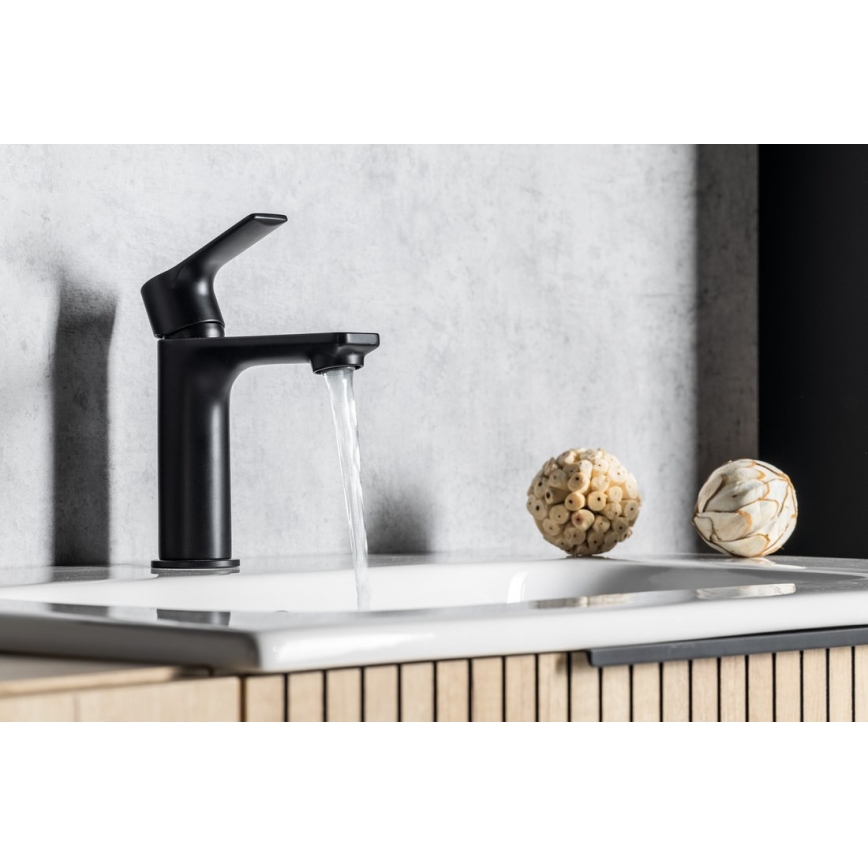 Sapho - Miješalica za umivaonik PAX 16,5 cm mat crna