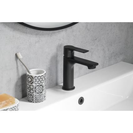 Sapho - Miješalica za umivaonik PAX 16,5 cm mat crna