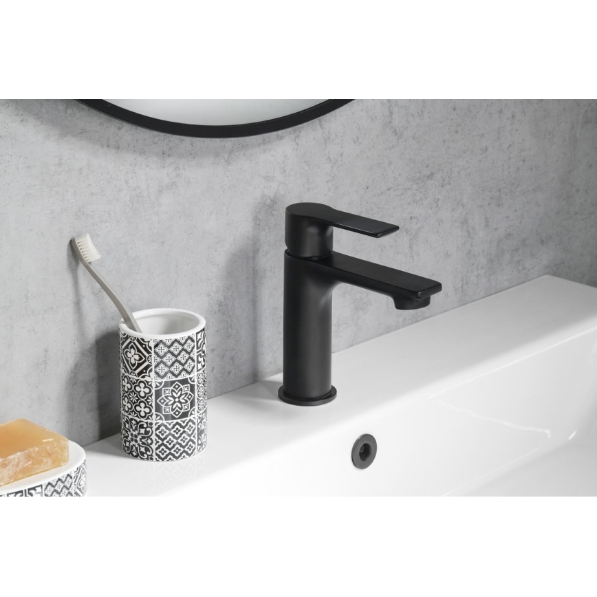 Sapho - Miješalica za umivaonik PAX 16,5 cm mat crna