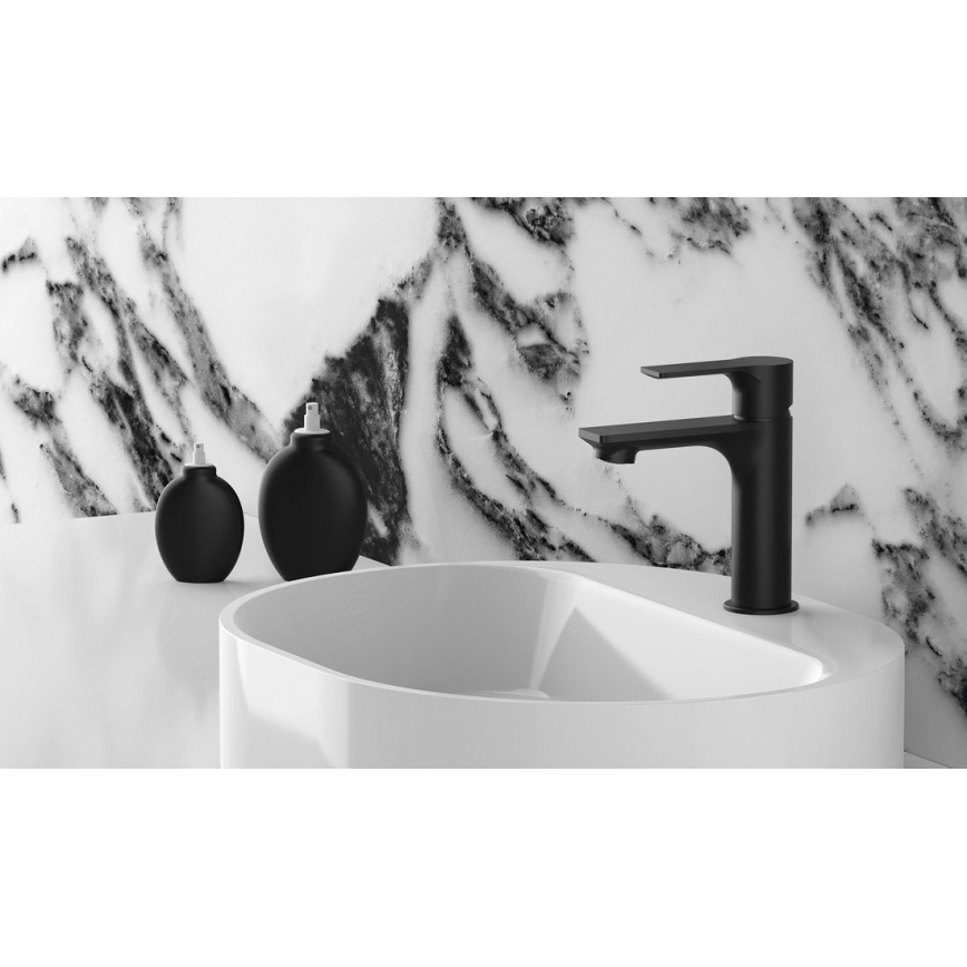 Sapho - Miješalica za umivaonik PAX 16,5 cm mat crna
