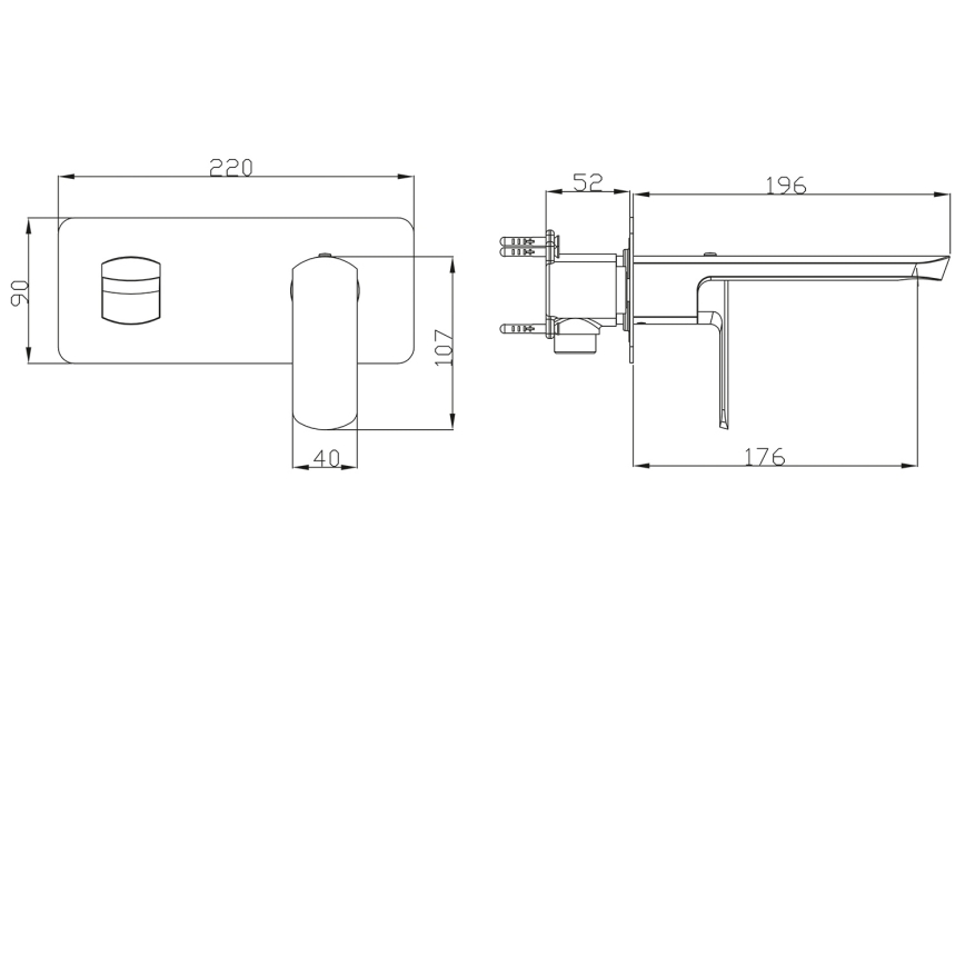 Sapho - Slavina za umivaonik za podžbuknu ugradnju MIXONA 9x19,6 cm sjajni krom