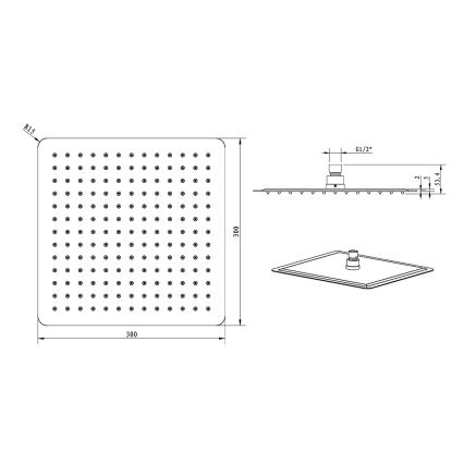 Sapho - Nadglavni tuš SLIM 30x30 cm polirani nehrđajući