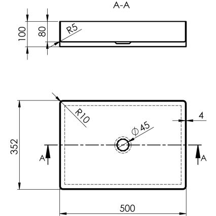 Sapho - Nadgradni umivaonik AURUM 50x35 cm antracit