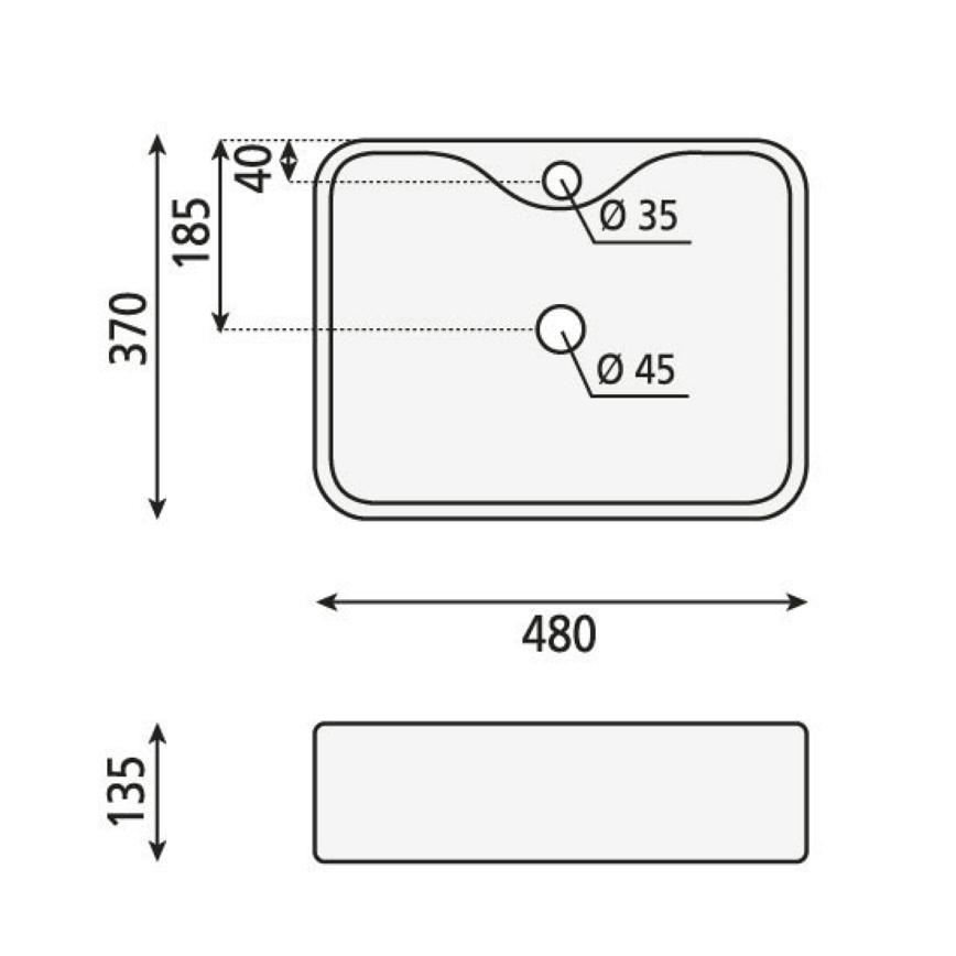 Sapho - Nadgradni umivaonik BALENA 48x37 cm keramika/bijela