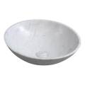 Sapho - Nadgradni umivaonik BLOK Ø 42 cm kamen/Carrara/matna bijela